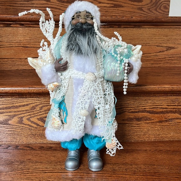 Windy Hill Other - Windy Hill African American  Aquamarine Seashell Santa